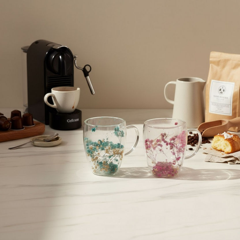 Floral Double Wall Mug