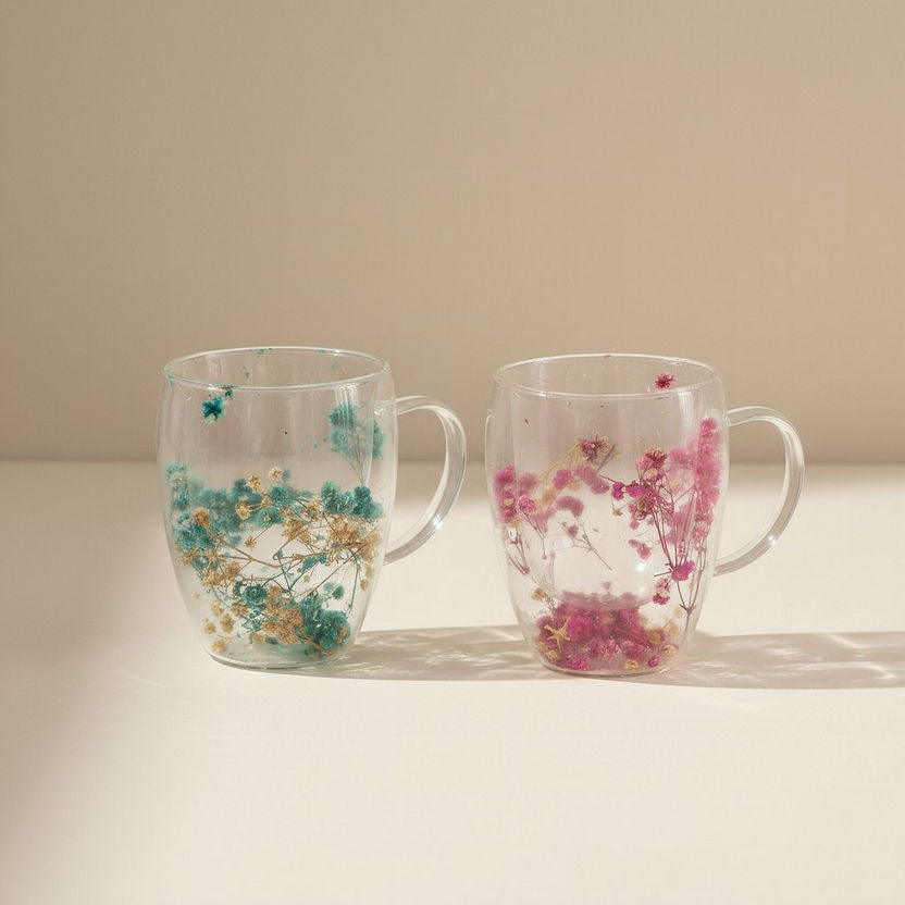 Floral Double Wall Mug